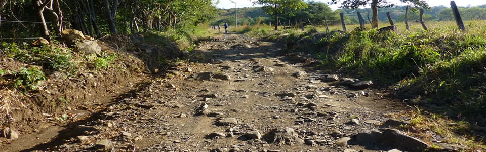Most of the roads we travelled were like this (Costa Rican gravel)