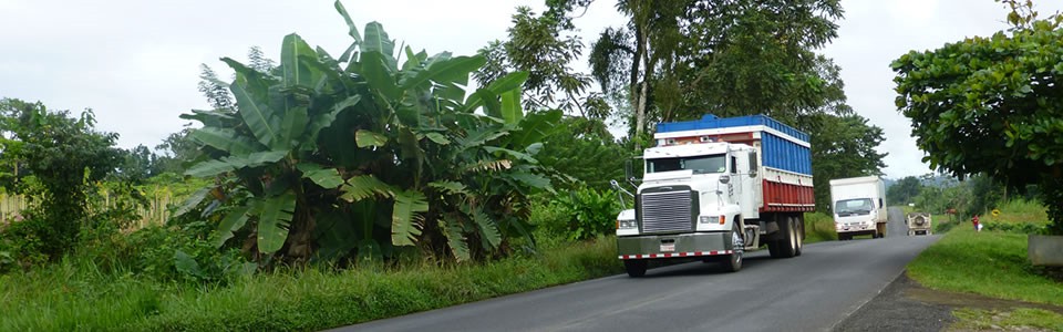 Cycling on narrow pavement with no shoulders + big trucks passing by = quite stressful times 