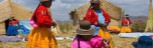 Uros Indians living on reed islands on Lake Titicaca